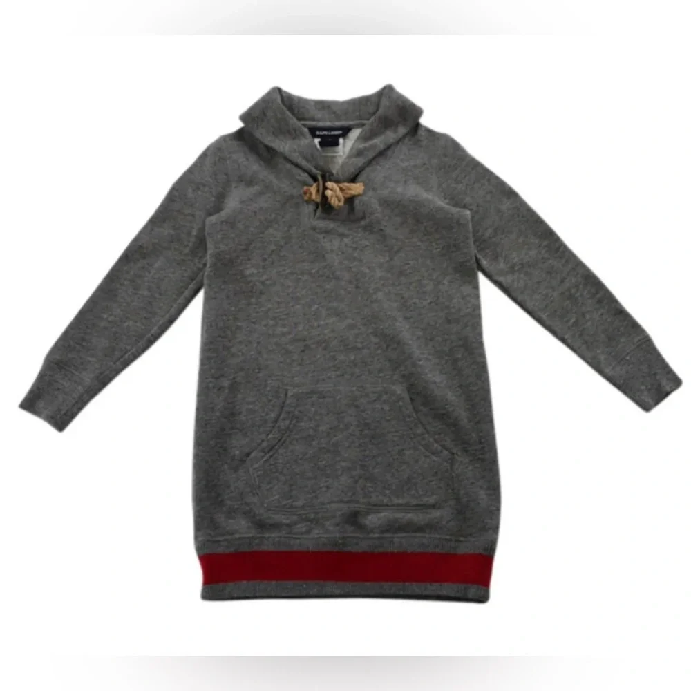 Ralph Lauren Dress kids size 3T Gray Sweater Fleece Long Sleeve Preppy Collar
